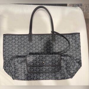 Goyard Saint Louis PM Tote in Grey Goyardine Canvas
